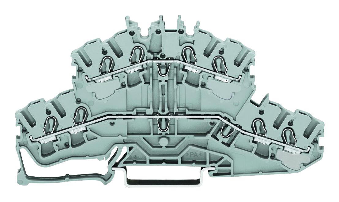 WAGO 2002-2401. Dbl Deck Tb, Din Rail, 4Pos, 12Awg