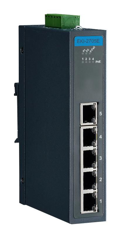 Advantech Eki-2705E-1Gpi-Au Ethernet Switch, 5 Port, Din Rail/wall