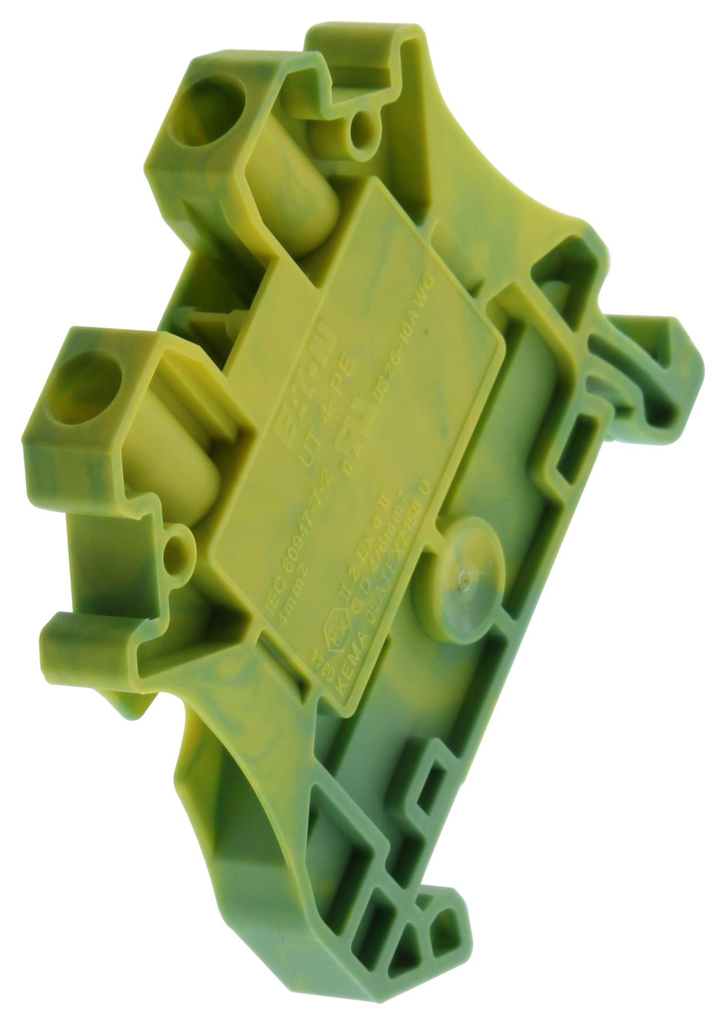 Eaton Cutler Hammer Xbut4Pe Terminal Block, Ground, 6.2mm, 26-10Awg