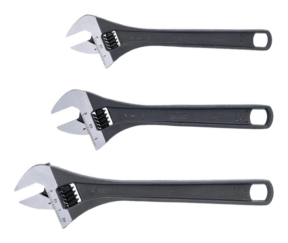 Wiha 76280 Adjustable Wrench Set, 3Pc