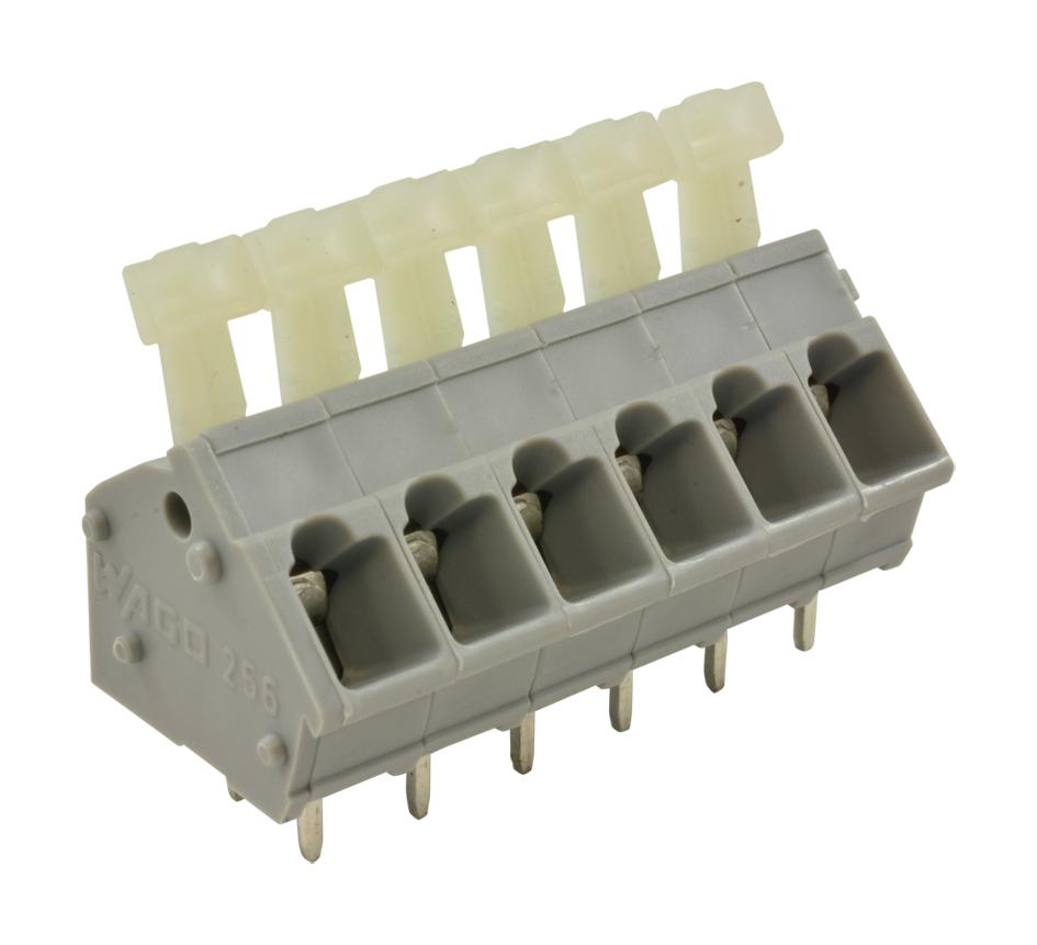 WAGO 256-406 Terminal Block, Pcb, 6 Position, 28-12Awg