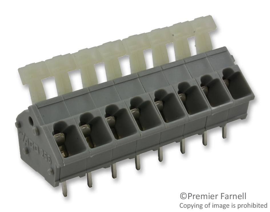 WAGO 256-408 Terminal Block, Pcb, 8 Position, 28-12Awg