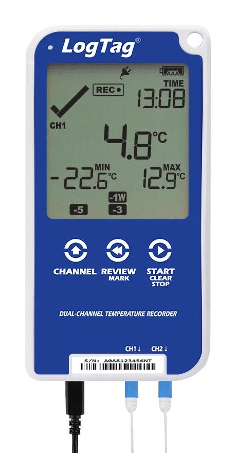 Logtag Utred30-16 Kit Data Logger, Temperature, 2Ch, Lcd