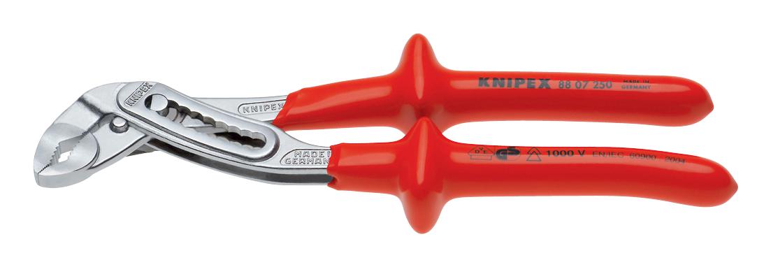 Knipex 88 07 250. Alligator Pliers-Chrome Plated, 1,000V Insulated 81R1127