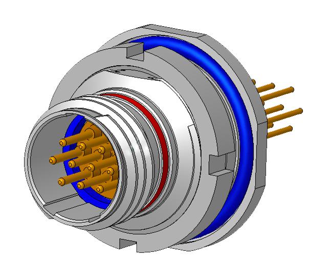 Amphenol Aerospace 2M801-038-07M7-10Pa Circular Connector, Rcpt, 10Pos, Jam Nut