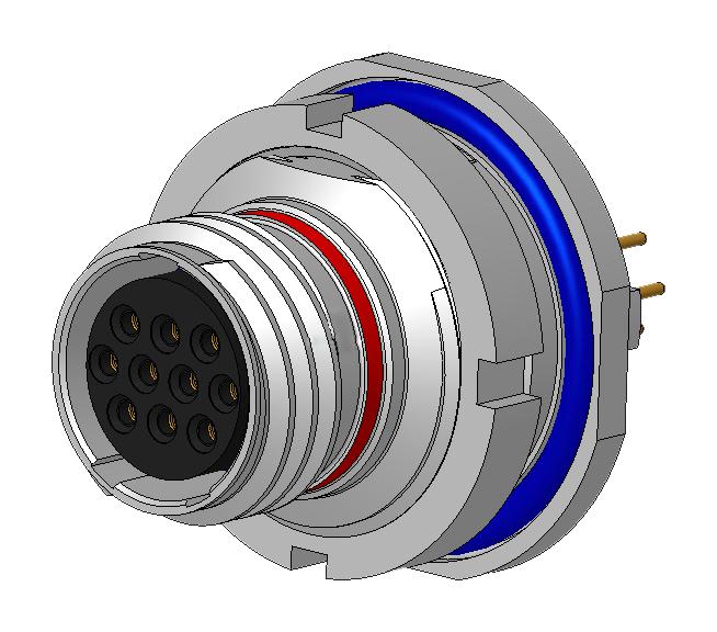 Amphenol Aerospace 2M801-038-07M10-26Sa Circular Connector, Rcpt, 26Pos, Jam Nut