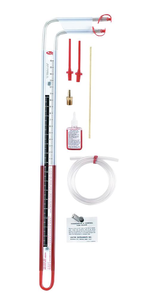 Dwyer 1227. U-Inclined Manometer, Clear, 16Inch-H2O