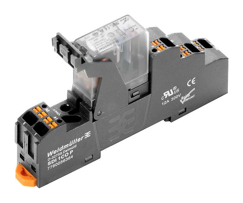 Weidmuller Drikitp 230Vac 1Co Ld Power Relay, Spdt, 10A, 250V, Din Rail