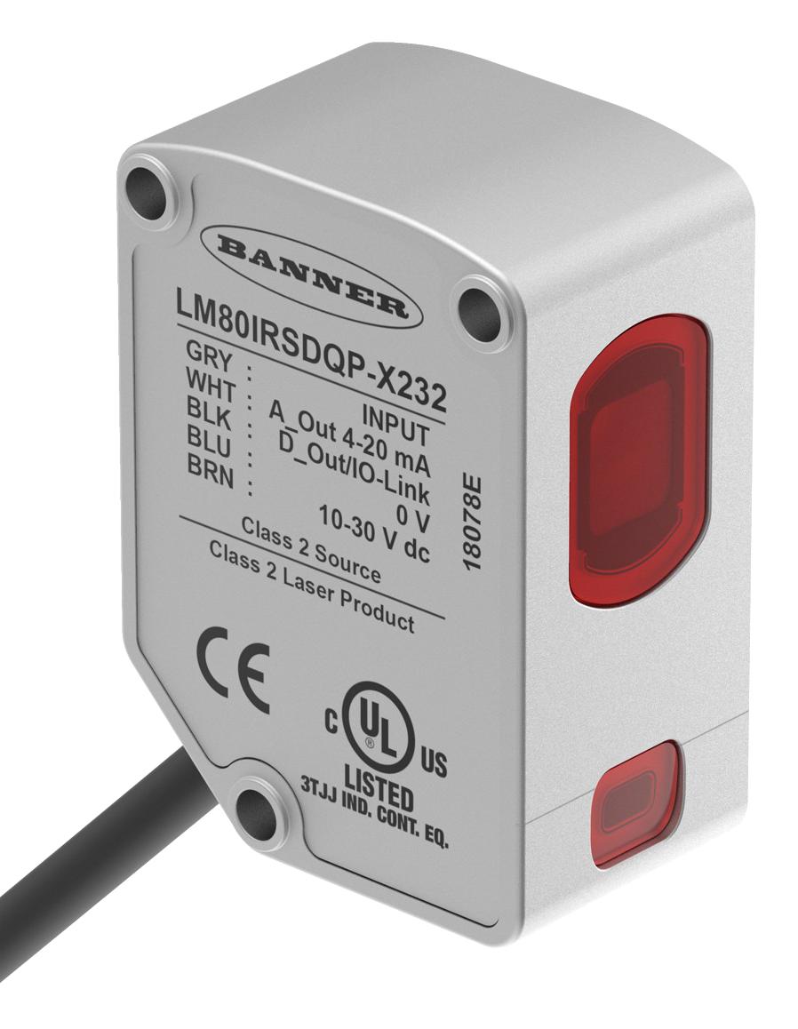 Banner Engineering Lm80Irsdqp-X232 Laser Sensor, 150mm, Current/pushpull