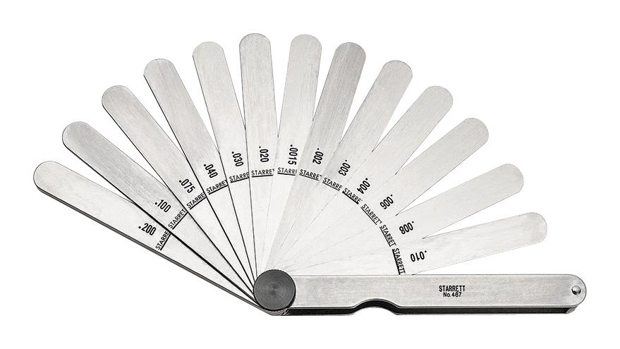 Starrett 467 Thickness Gauge, Stl, 0.2 Inch, 13 Leave