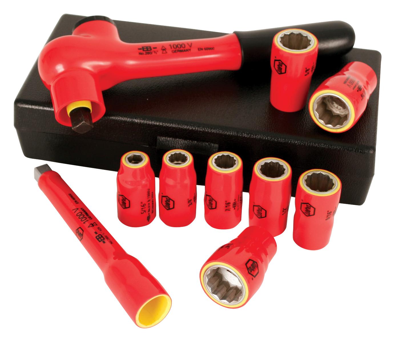 Wiha 31590 10 Piece 3/8 Drive Insulated Metric Socket Set