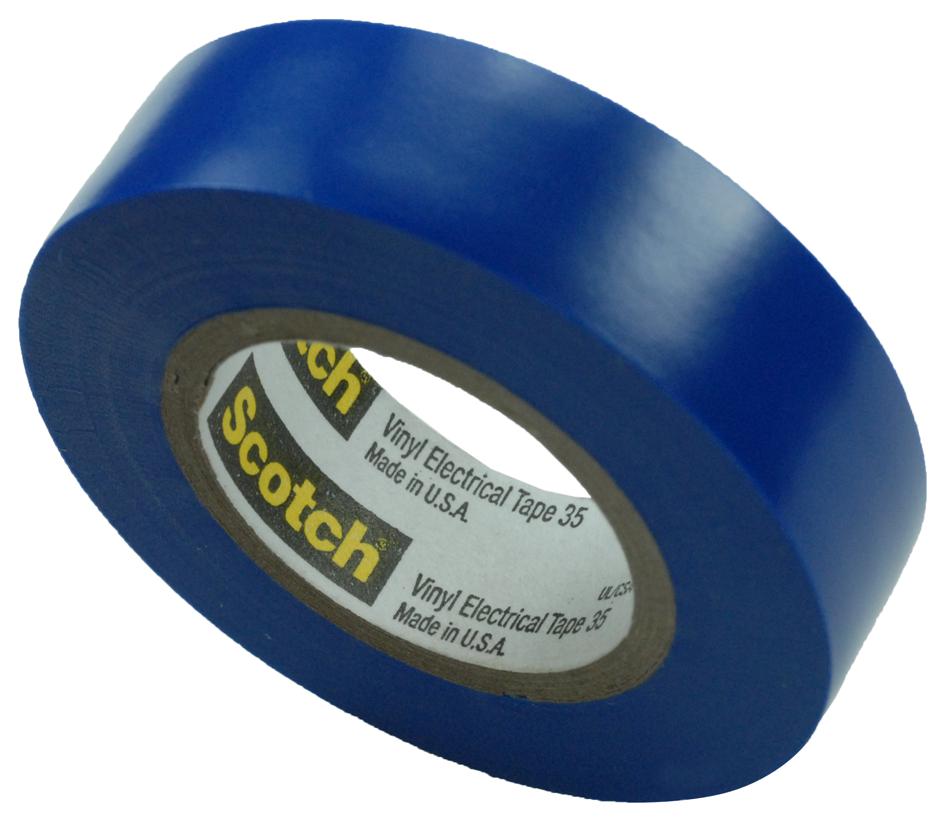 3M 35 Blue (1/2X20Ft) Electrical Insul Tape, Pvc, 20Ft X 0.5