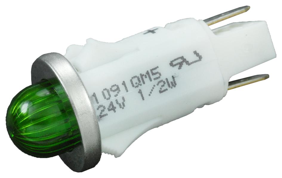 VCC (Visual Communications Company) 1091Qm5-24V Panel Mount Indicator, Led, 12.7mm, Green, 24V