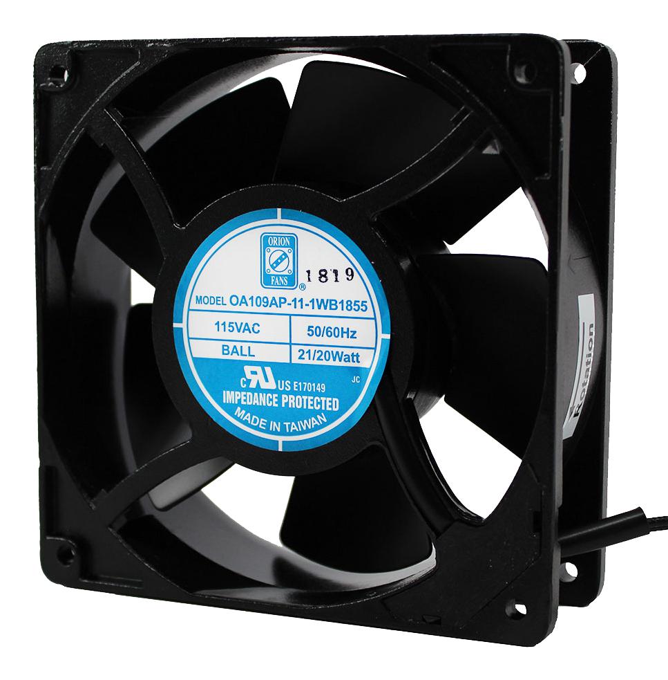 Orion Fans Oa109Ap-11-1Wb1855 Axial Fan, Ball, 105Cfm, 48Db, 10W, 115V