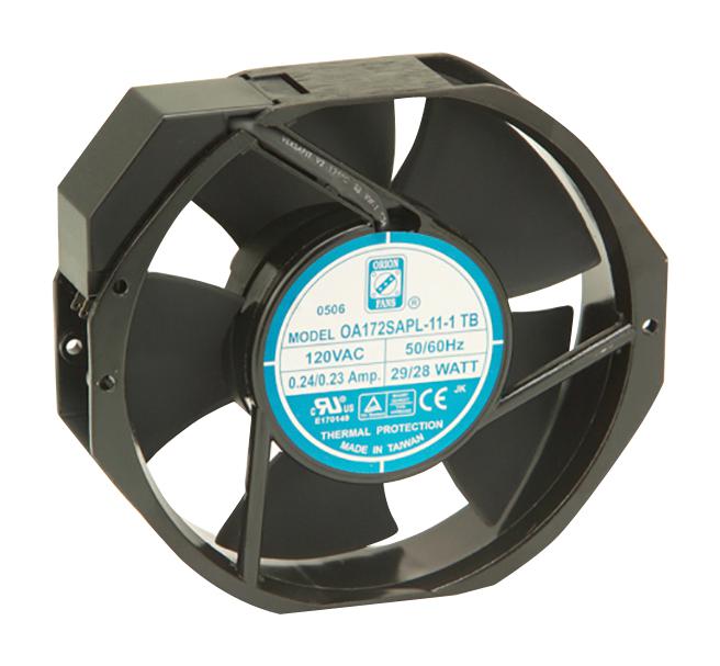 Orion Fans Oa172Sapl-11-1Tb. Axial Fan, Ball, 228Cfm, 58Db, 28W, 115V