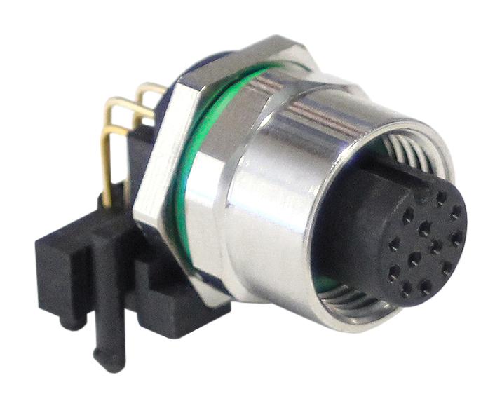 Bulgin Pxmbni12Raf12Apcm12. M12 Sensor Connector, Female, 12Pos, A Coded