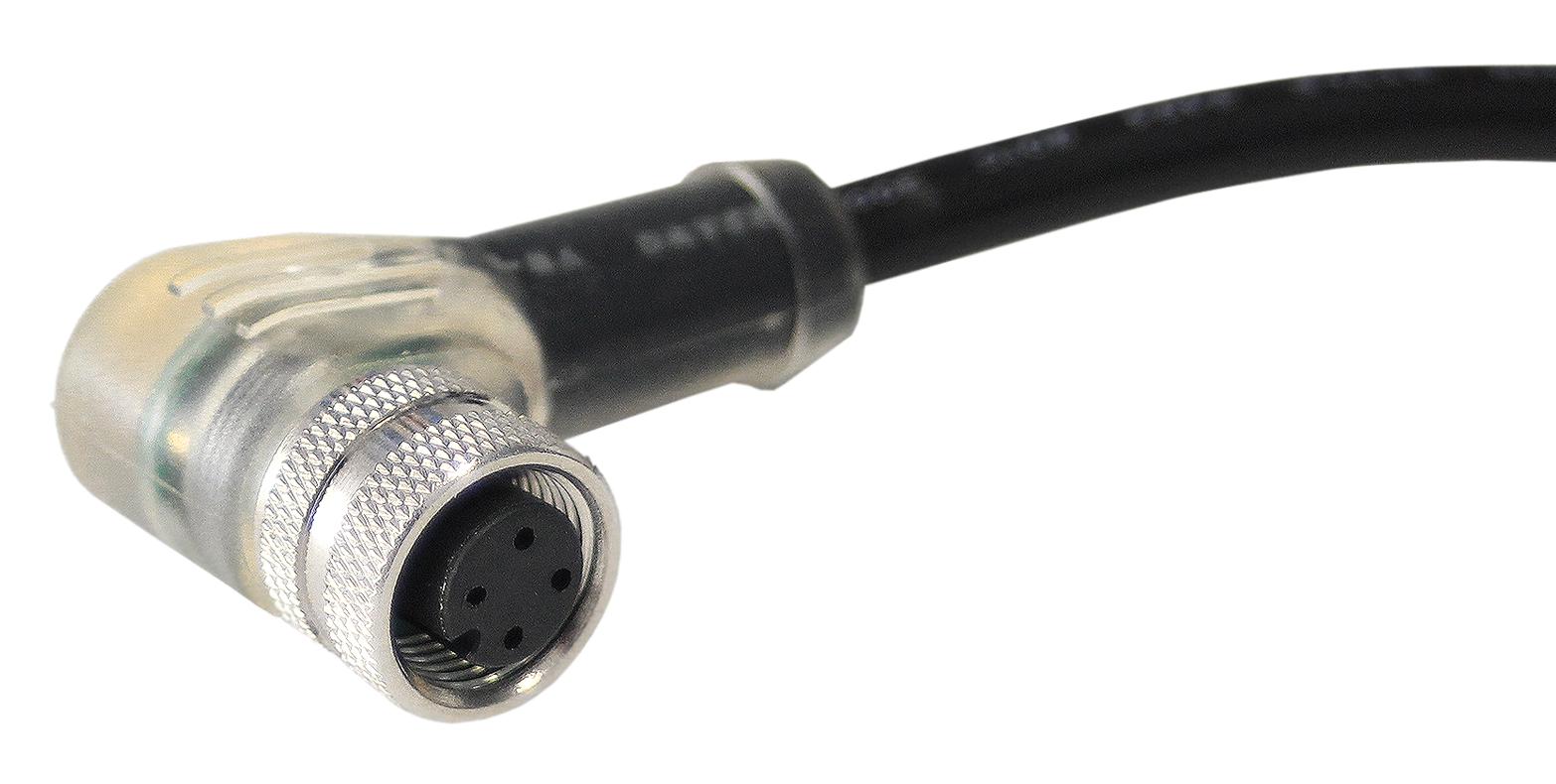 Bulgin Pxppnp12Raf04Acl030Pvc. Sensor Cord, 4P M12 Rcpt-Free End, 9.8Ft