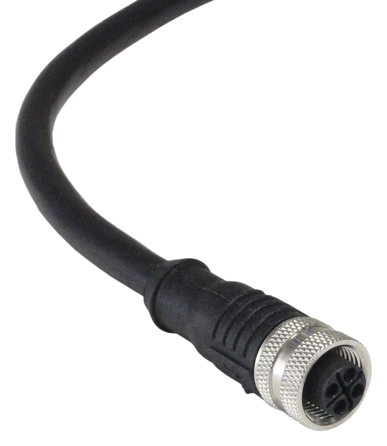 Bulgin Pxptpu12Fbf04Scl010Pur. Sensor Cord, 4P M12 Rcpt-Free End, 3.3Ft