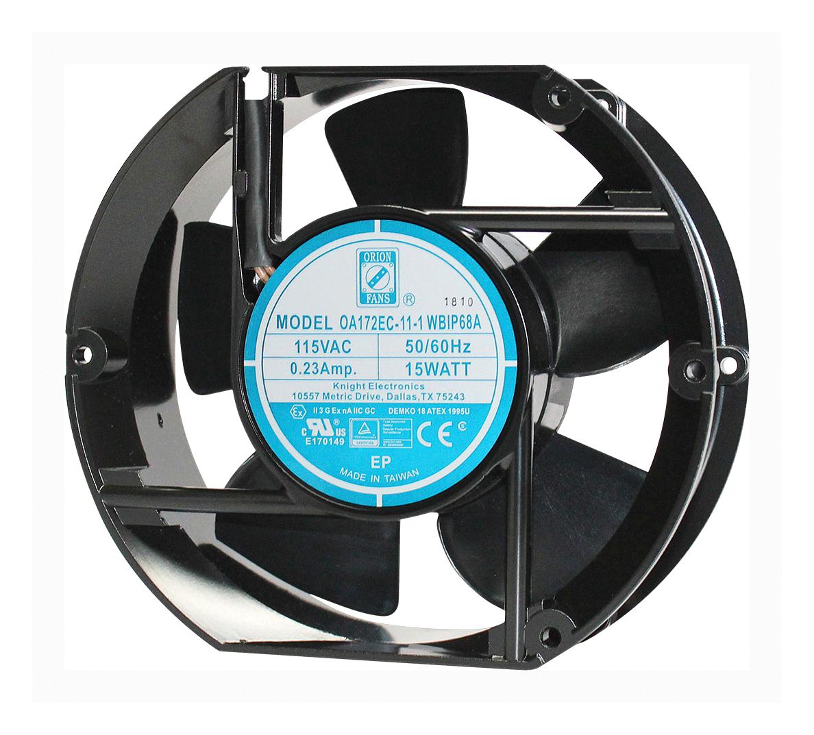 Orion Fans Oa172Ec-11-1Wbip68A Axial Fan, Ball, 172mm, 220Cfm, Wirelead