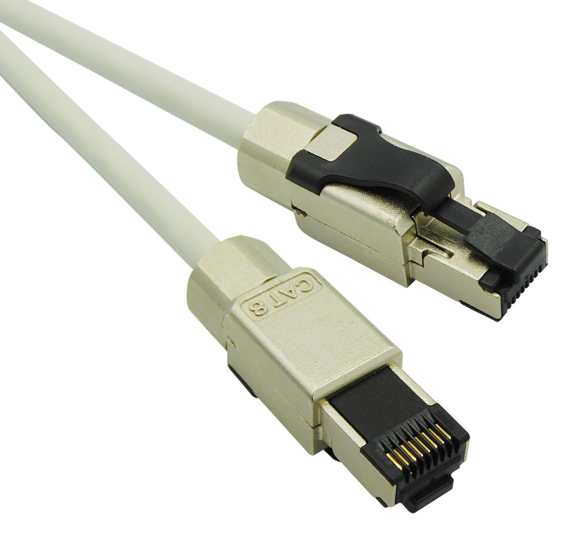 Stewart Connector Ca81-020M-01 Enet Cable, Rj45-Rj45 Plug, Cat8.1, 2M