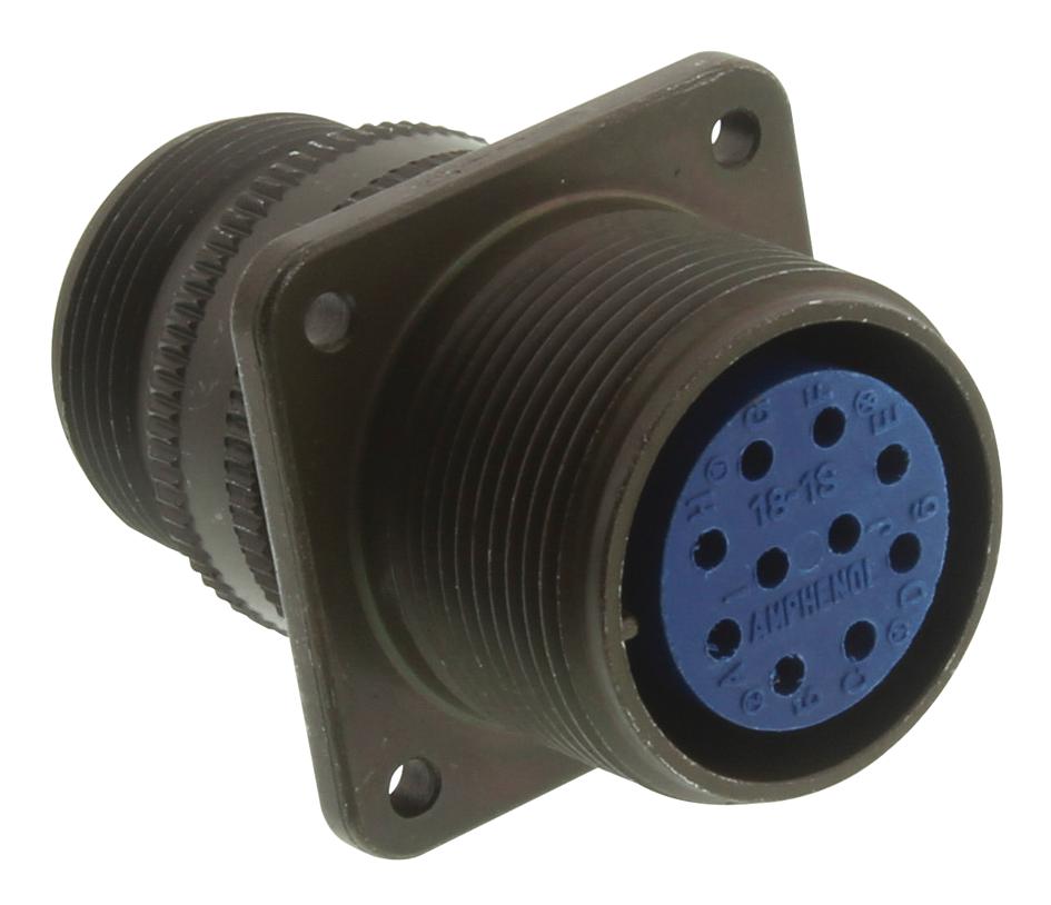 Amphenol Industrial 97-3100A-18-1S Circular Connector Receptacle, Size 18, 10 Position, Wall