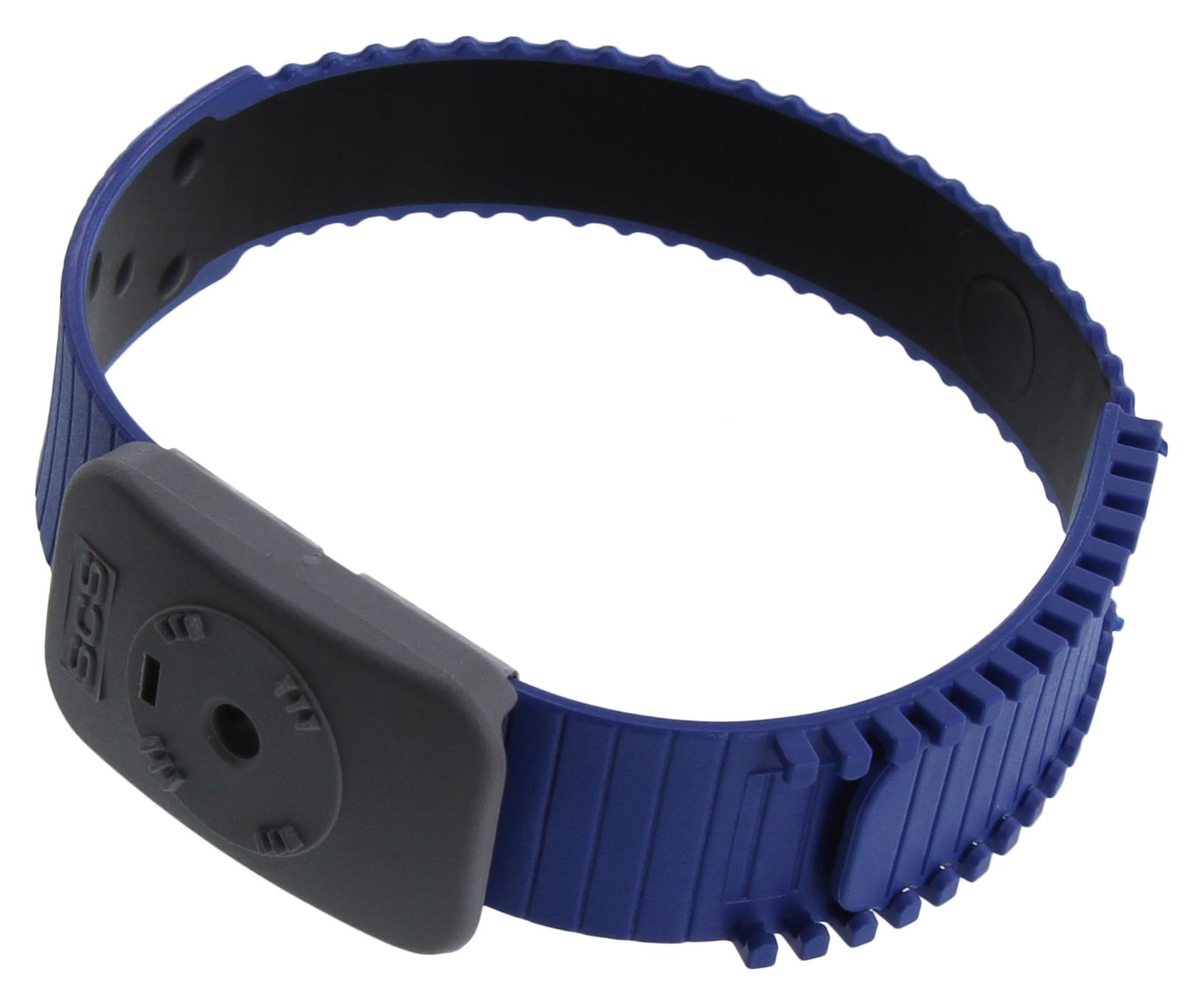 SCS 4720. Dual Conductor Wrist Band, Adjustable, Thermoplastic, Blue