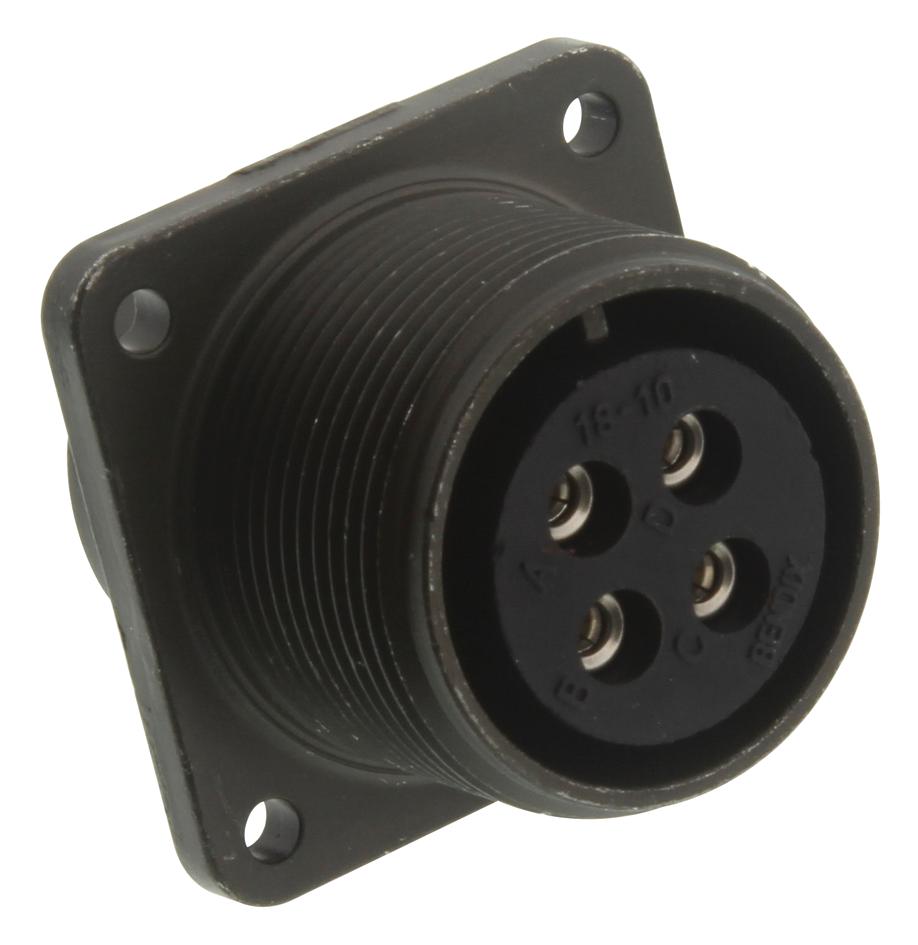 Amphenol Industrial Ms3102A18-10S. Circular Connector, Receptacle, Size 18, 4 Position, Box