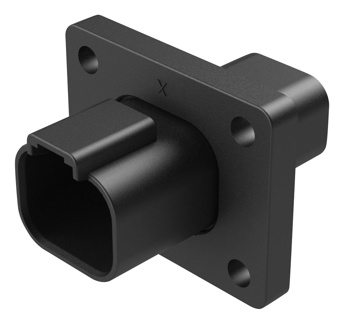 Amphenol Sine/tuchel At04-4P-Cl06 4 Position Receptacle Flange Mount Connector, Pin, Black, Reduced Diameter Seal