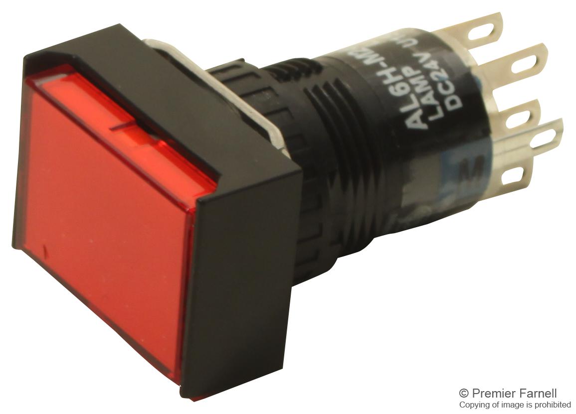 IDEC Al6H-M24-R Switch, Pushbutton, Dpdt, 3A, 24V