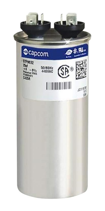 Genteq 97F9632 Capacitor Polypropylene Pp Film 25Uf, 440V, 6%, Qc