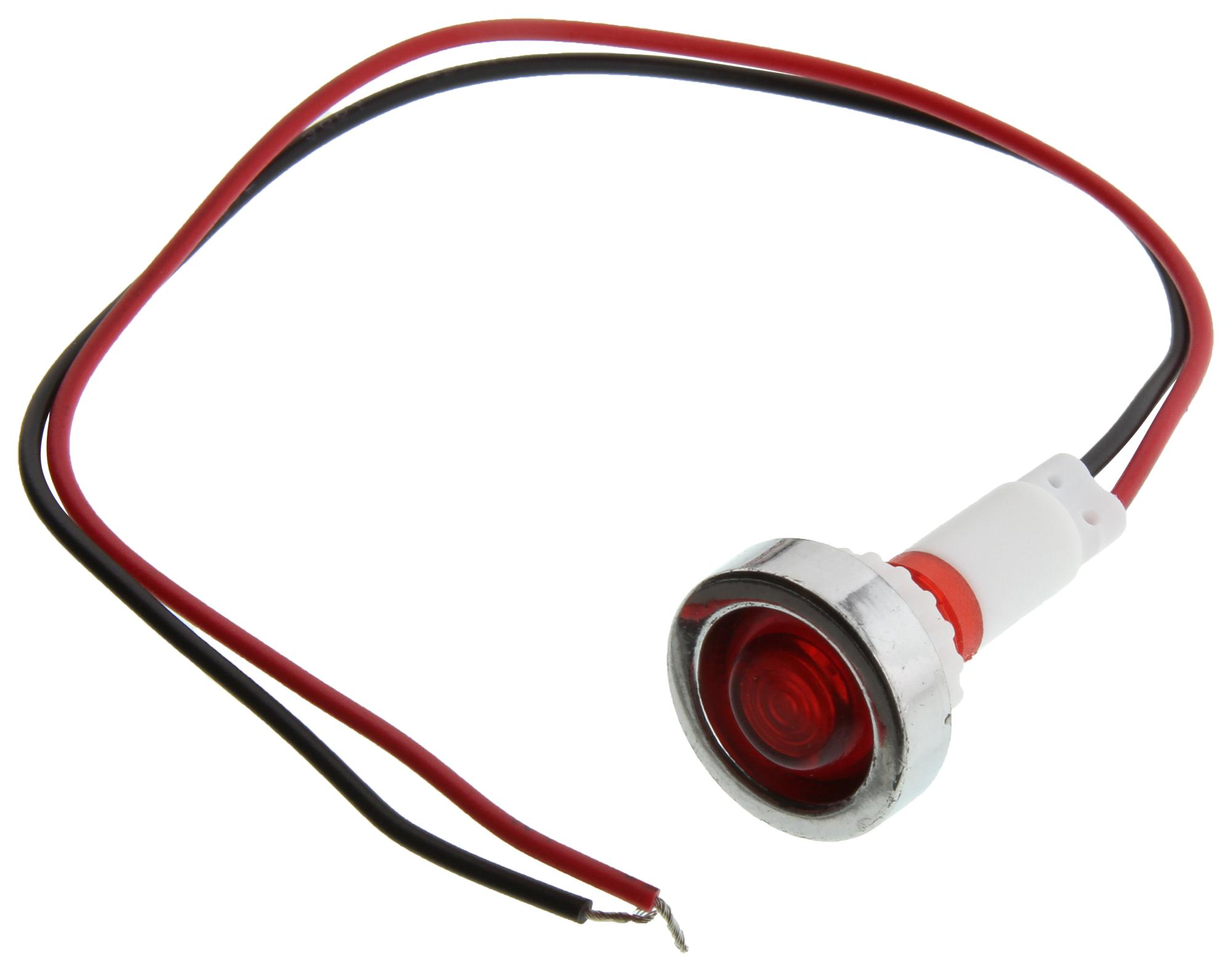 Mallory Fl1P-10Nw-1-R12V Led Red 10mm Nut 12Vac/dc Stk Â£ 99Ac2485