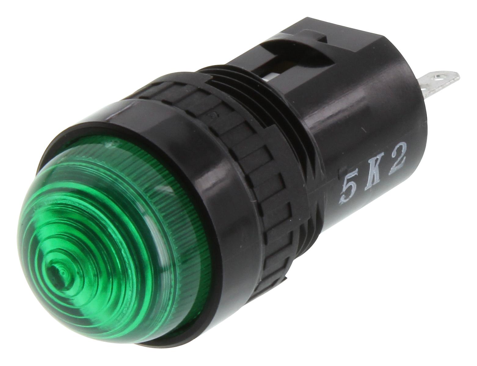 IDEC Ap6M266-G Led Pilot Indicator, Green, 16mm, 6Vdc