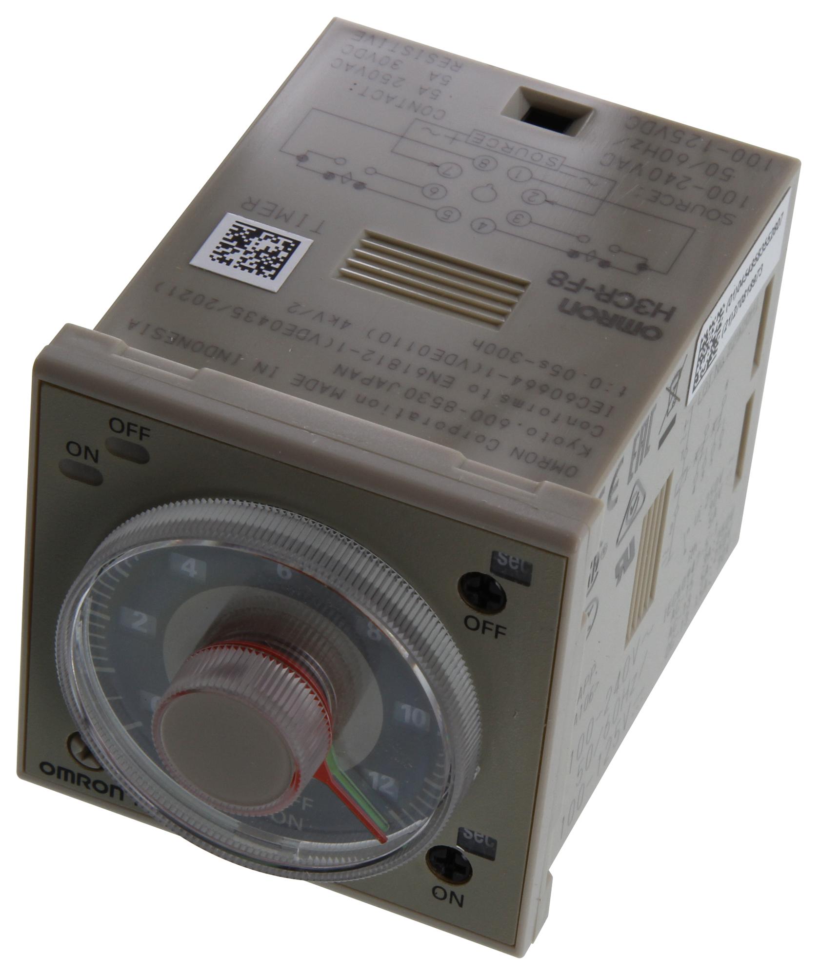 Omron Industrial Automation H3Cr-F8 Ac100-240/dc100-125 Solid State Timer, 5A, 240V, 0.05S-300H